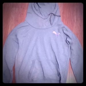 Puma hoodie gray with salmon inside